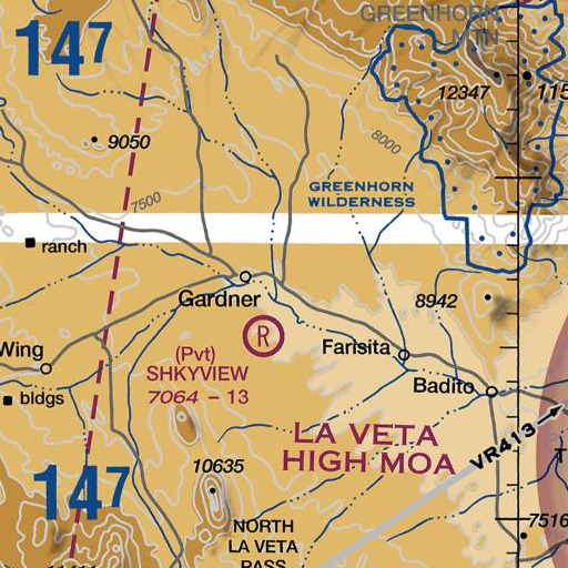 FAA VFR chart of Gardner Butte, CO