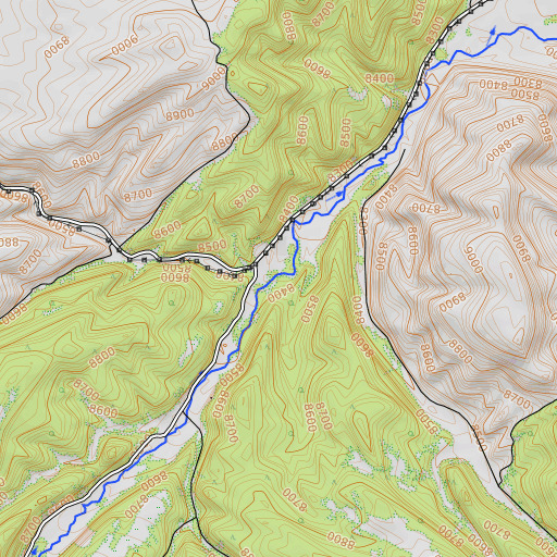 OpenTopoMap map of May Creek, CO