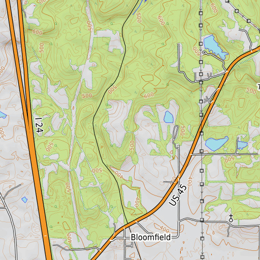 OpenTopoMap map of Bloomfield Election Precinct, IL