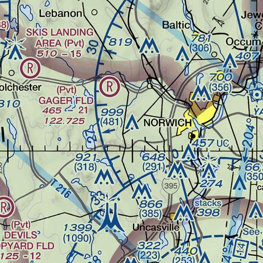 FAA VFR chart of Bargy Ledges, CT