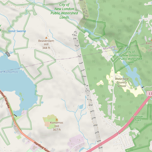 OpenStreetMap map of Vauxhall Park, CT
