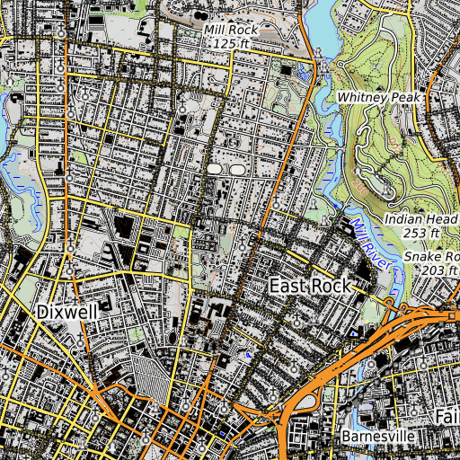 OpenTopoMap map of Fisher Building, CT