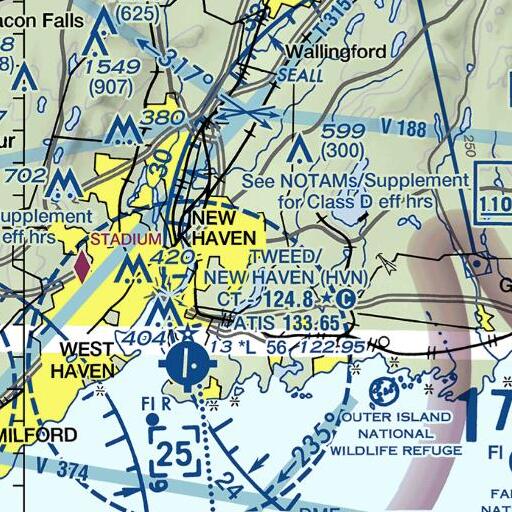 FAA VFR chart of Kennedy Field, CT