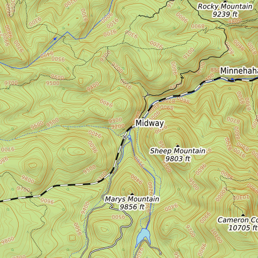 OpenTopoMap map of Sheep Creek, CO