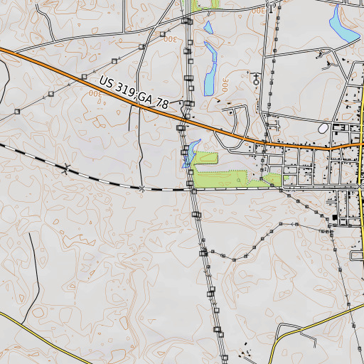 OpenTopoMap map of Wadley Division, GA