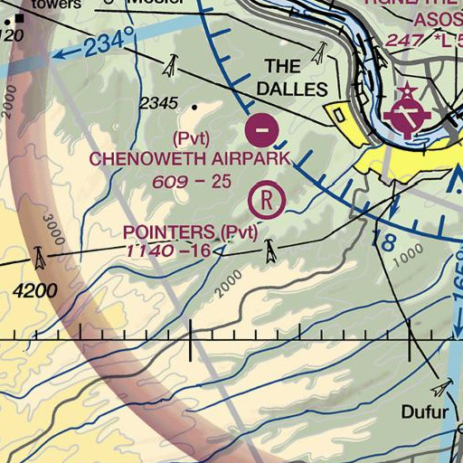 FAA VFR chart of The Dalles Division, OR