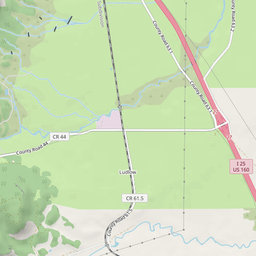 OpenStreetMap map of Ludlow Memorial, CO
