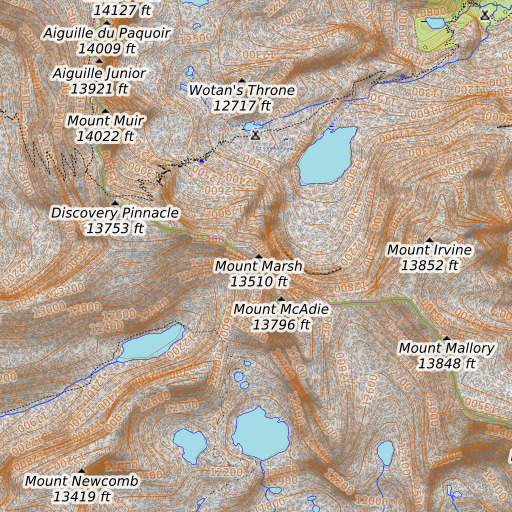 OpenTopoMap map of Mount Marsh, CA