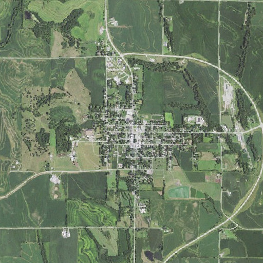 Aerial imagery of Sidney Post Office, IA