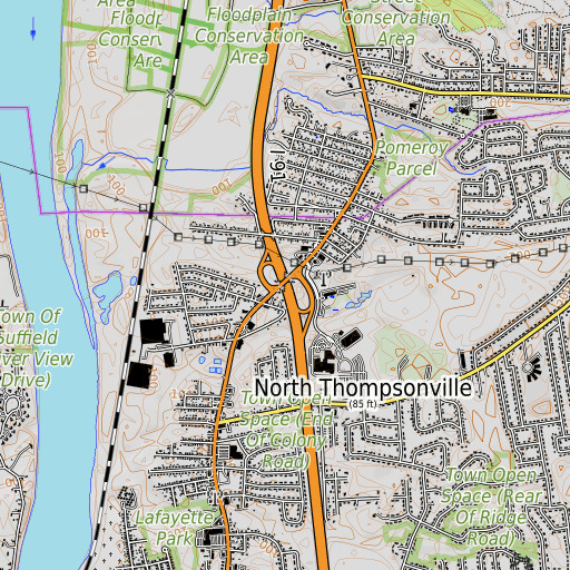 OpenTopoMap map of Interchange 49, CT