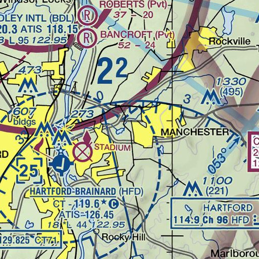 FAA VFR chart of Leber Field, CT