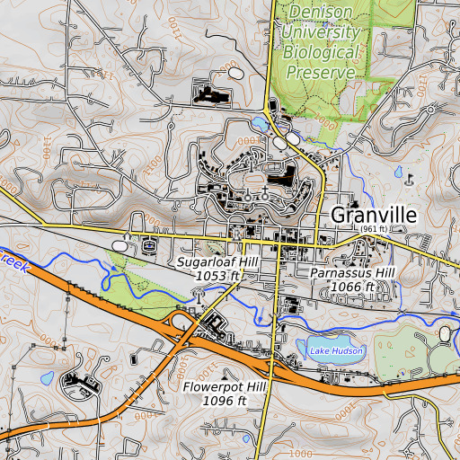 OpenTopoMap map of King Hall, OH