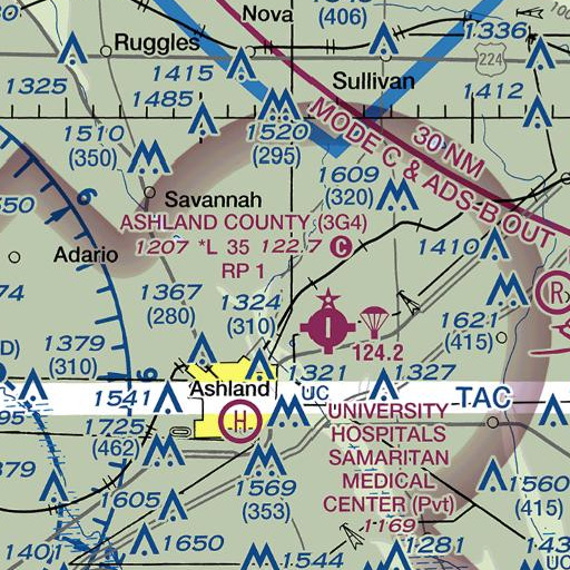FAA VFR chart of Nankin Post Office, OH