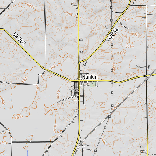 OpenTopoMap map of Nankin Post Office, OH
