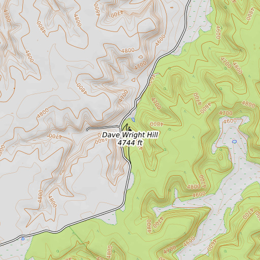 OpenTopoMap map of Dave Wright Hill, CO