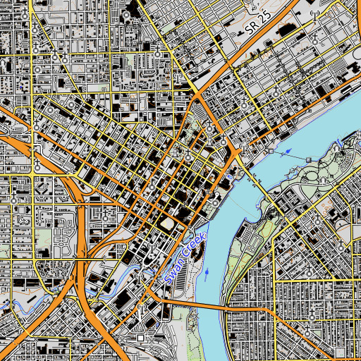 OpenTopoMap map of Nicholas Building, OH