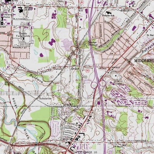 USGS 24K topo map of Lake Isaac, OH