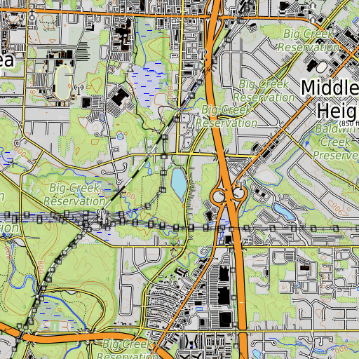OpenTopoMap map of Lake Isaac, OH
