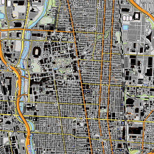 OpenTopoMap map of Drinko Hall, OH