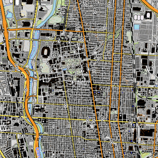 OpenTopoMap map of Park Hall, OH