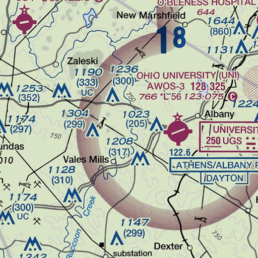 FAA VFR chart of Union Ridge Cemetery, OH