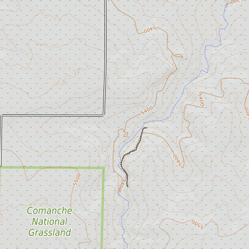 OpenTopoMap map of Willow Spring, CO