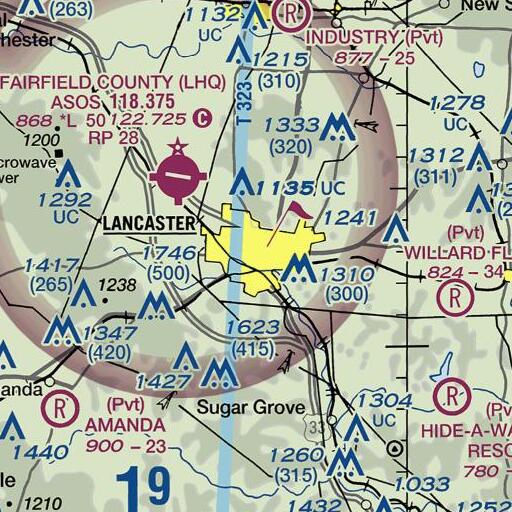 FAA VFR chart of Howes Academy (historical), OH