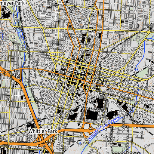 OpenTopoMap map of Stark County Law Library, OH