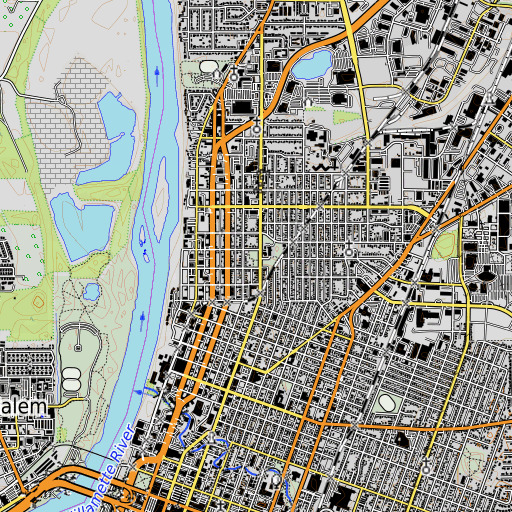 OpenTopoMap map of Highland Park, OR