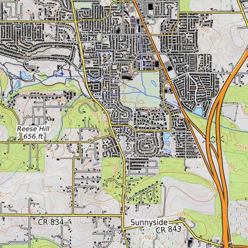 OpenTopoMap map of Rees City Park, OR
