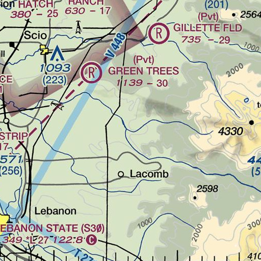FAA VFR chart of Roaring River County Park, OR