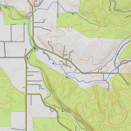 OpenTopoMap map of Roaring River County Park, OR