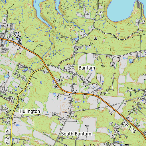 OpenTopoMap map of Bantam Post Office (historical), OH