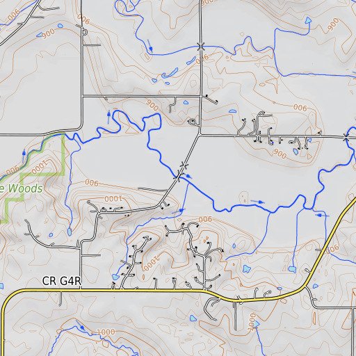 OpenTopoMap map of Miller Bridge, IA
