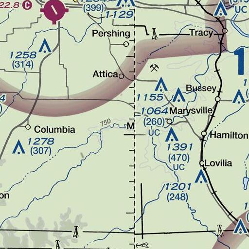 FAA VFR chart of Hammond Bridge, IA