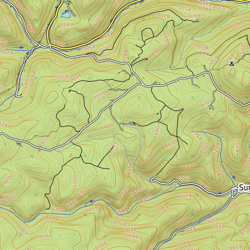OpenTopoMap map of Broken Arrow Ranch, CO