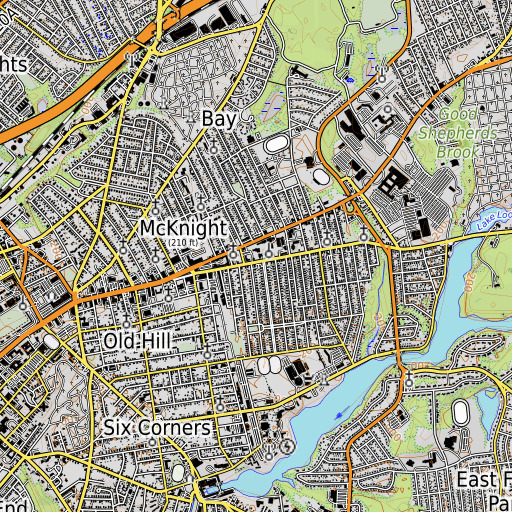 OpenTopoMap map of Magna Hall, MA