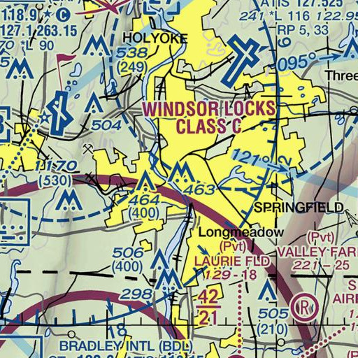 FAA VFR chart of Springfield Post Office, MA