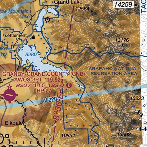 FAA VFR chart of Roaring Fork Trailhead, CO