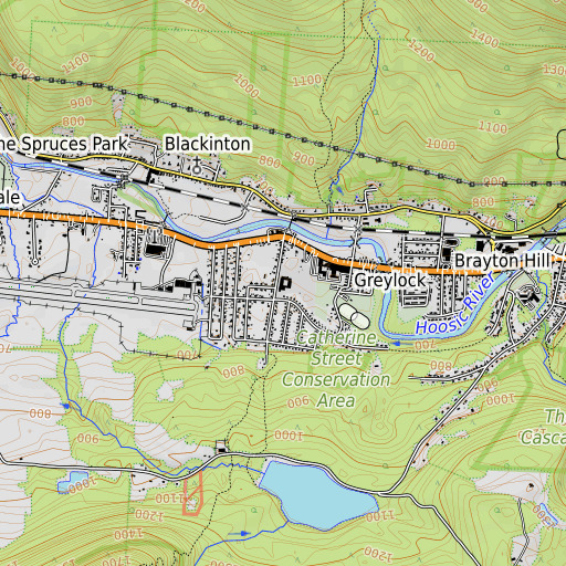 OpenTopoMap map of Greylock School, MA
