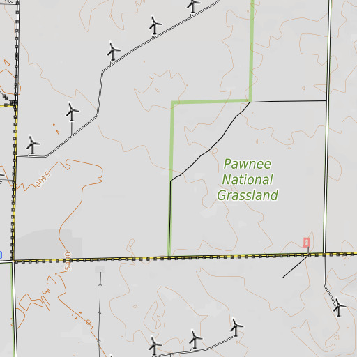 OpenTopoMap map of Sample Windmill, CO