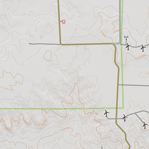 OpenTopoMap map of Gull Windmill, CO