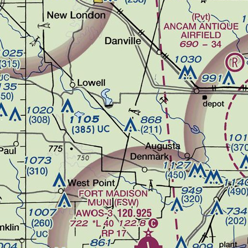 FAA VFR chart of Gray's Landing, IA