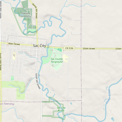 OpenStreetMap map of Sac County Fairgrounds, IA
