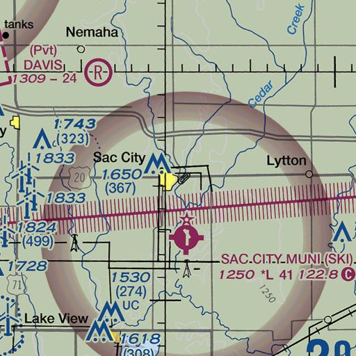 FAA VFR chart of Sac County Courthouse, IA