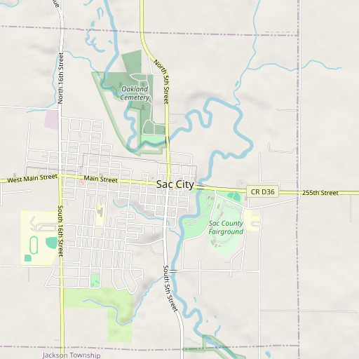 OpenStreetMap map of Sac County Courthouse, IA