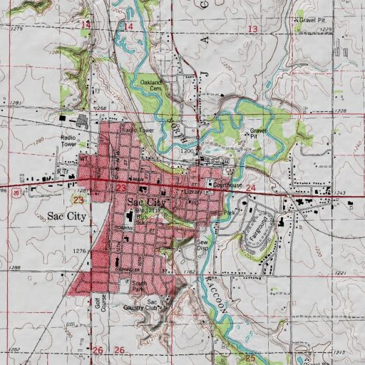 USGS 24K topo map of Early Mansion, IA