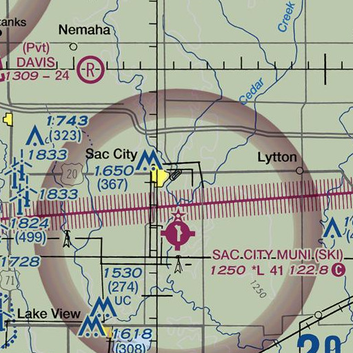 FAA VFR chart of Tolan Field, IA