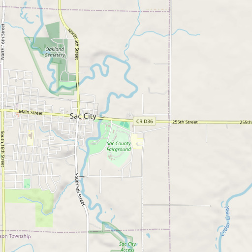 OpenStreetMap map of Tolan Field, IA