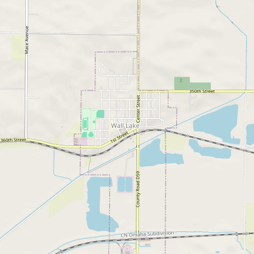 OpenStreetMap map of Wall Lake Library, IA